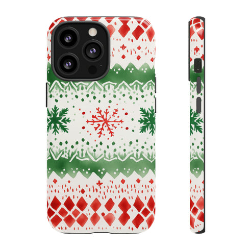 Watercolor Christmas Knitting - Impact Resistant Phone Case iPhone 13 Pro Glossy